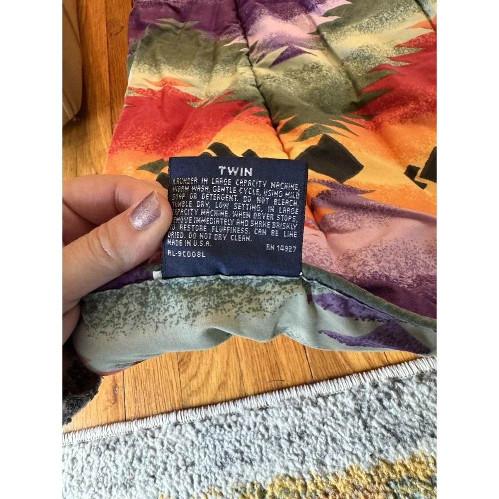 VTG Ralph Lauren Canyon Bright Southwestern TWIN Comforter Aztec Tribal 90s #2